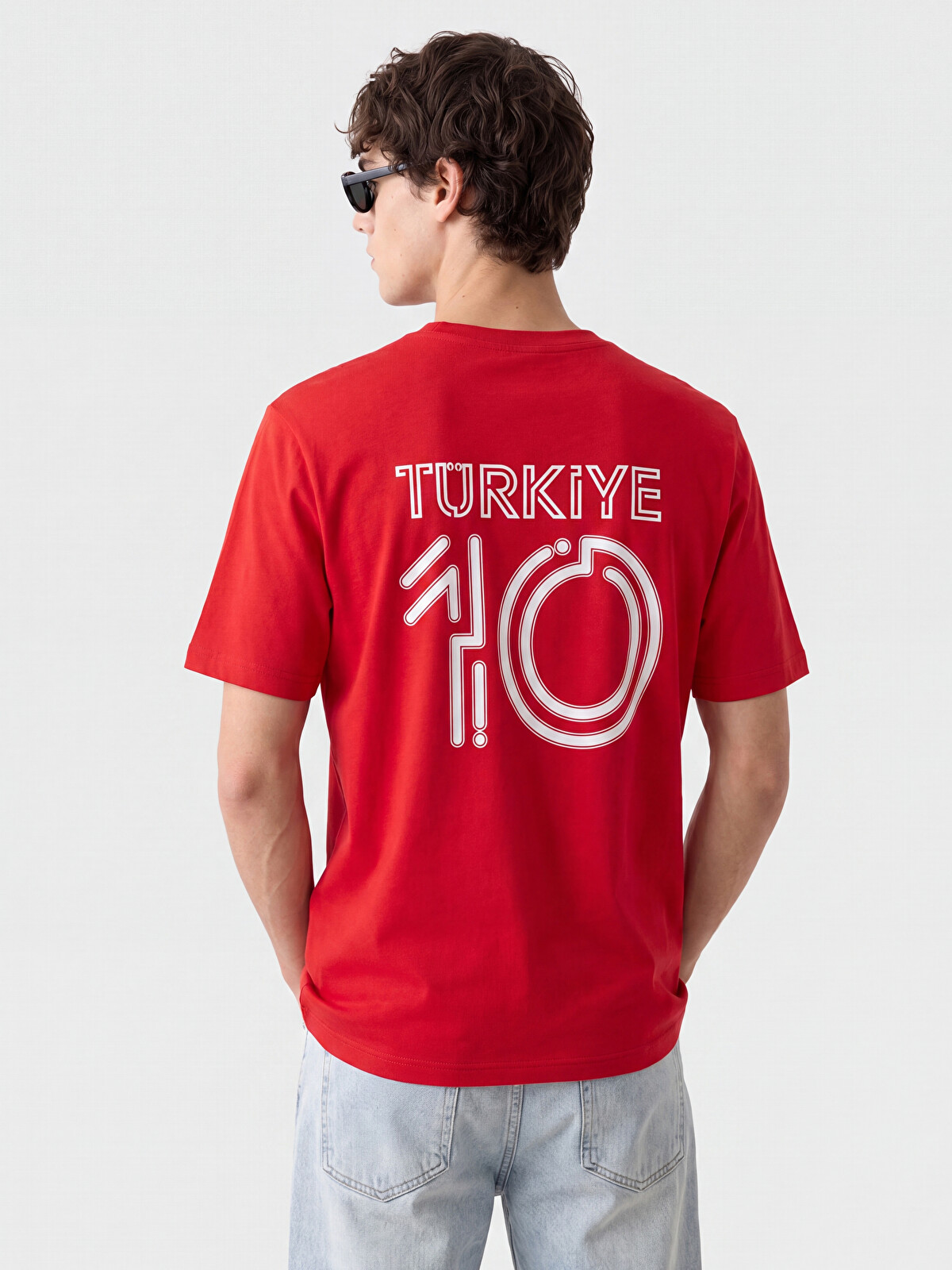 XSIDE Türkiye Baskılı Bisiklet Yaka Erkek Tişört - S6QS91Z8-HMW