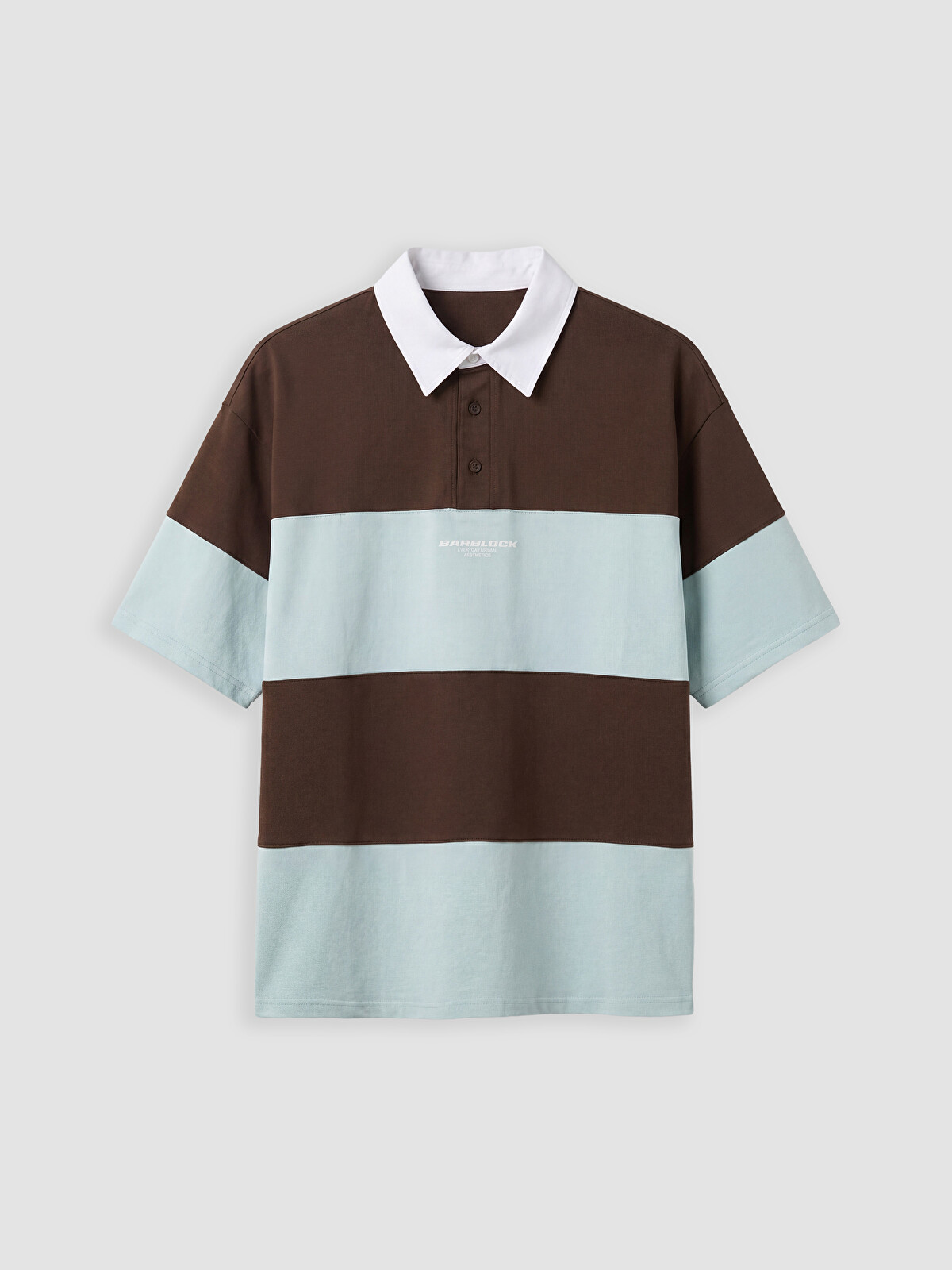 このか LC WAIKIKI Kahverengi Polo Yaka Renk Bloklu Erkek Tişört