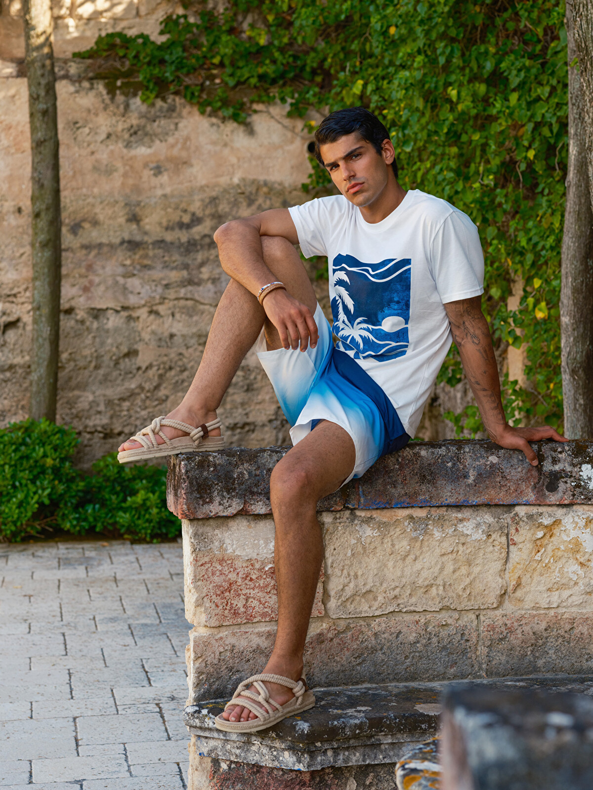 XSIDE Crew Neck Printed Jersey Men's T-Shirt - S60080Z8-Q6K | LC