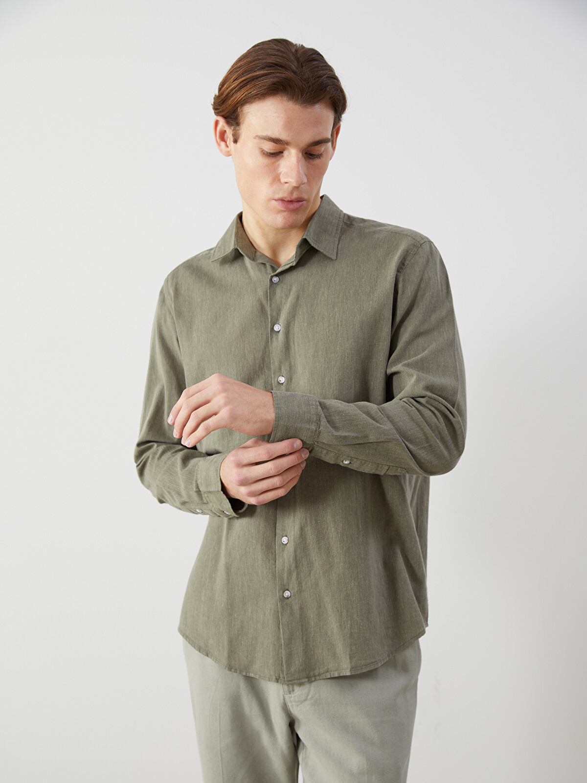 SOUTHBLUE Haki Regular Fit Erkek Gömlek - S60090Z8-Z3V | LCW