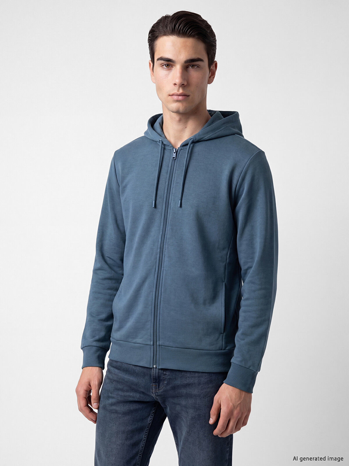 LCWAIKIKI Basic Kapüşonlu Erkek Fermuarlı Sweatshirt