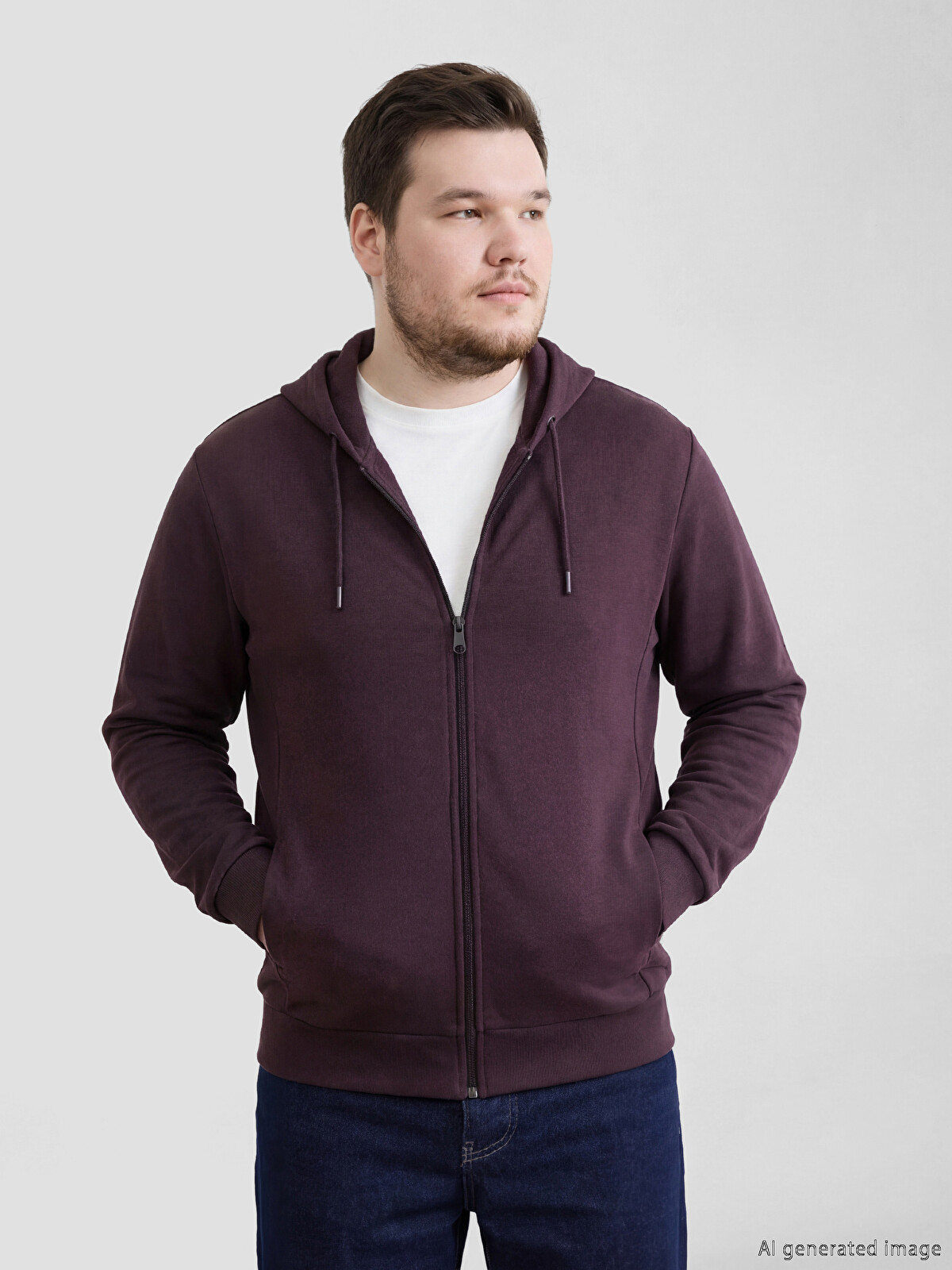 LCWAIKIKI Basic Kapuzensweatshirt für Herren mit Reißverschluss