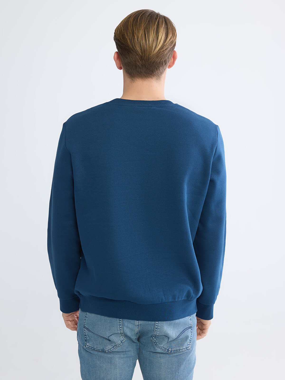 LCWAIKIKI Classic NYC Print Men's Sweatshirt with Thick, Brushed
