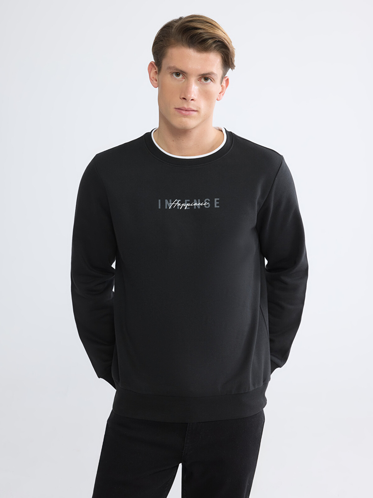 LCWAIKIKI Classic Men's Heavyweight Crew Neck Printed Sweatshirt