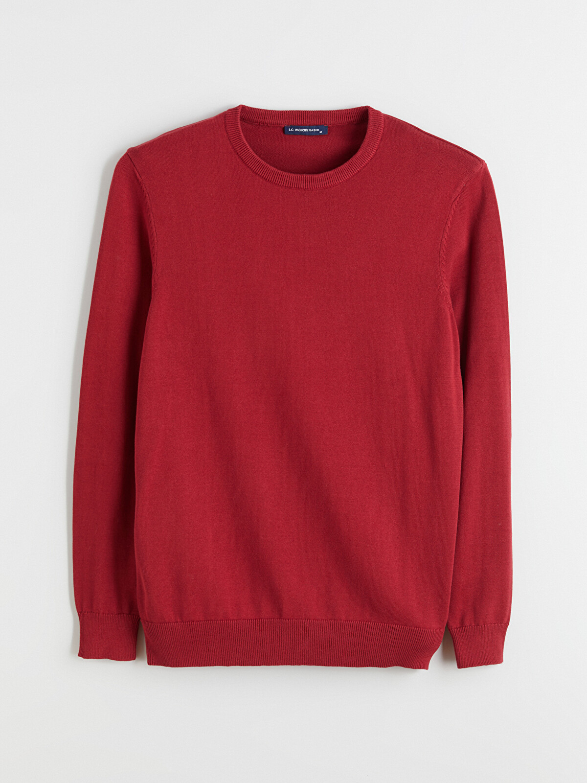 wkwiwkレッド76cmAM LCWAIKIKI Classic Crew Neck Long Sleeve Men's Tricot Sweater