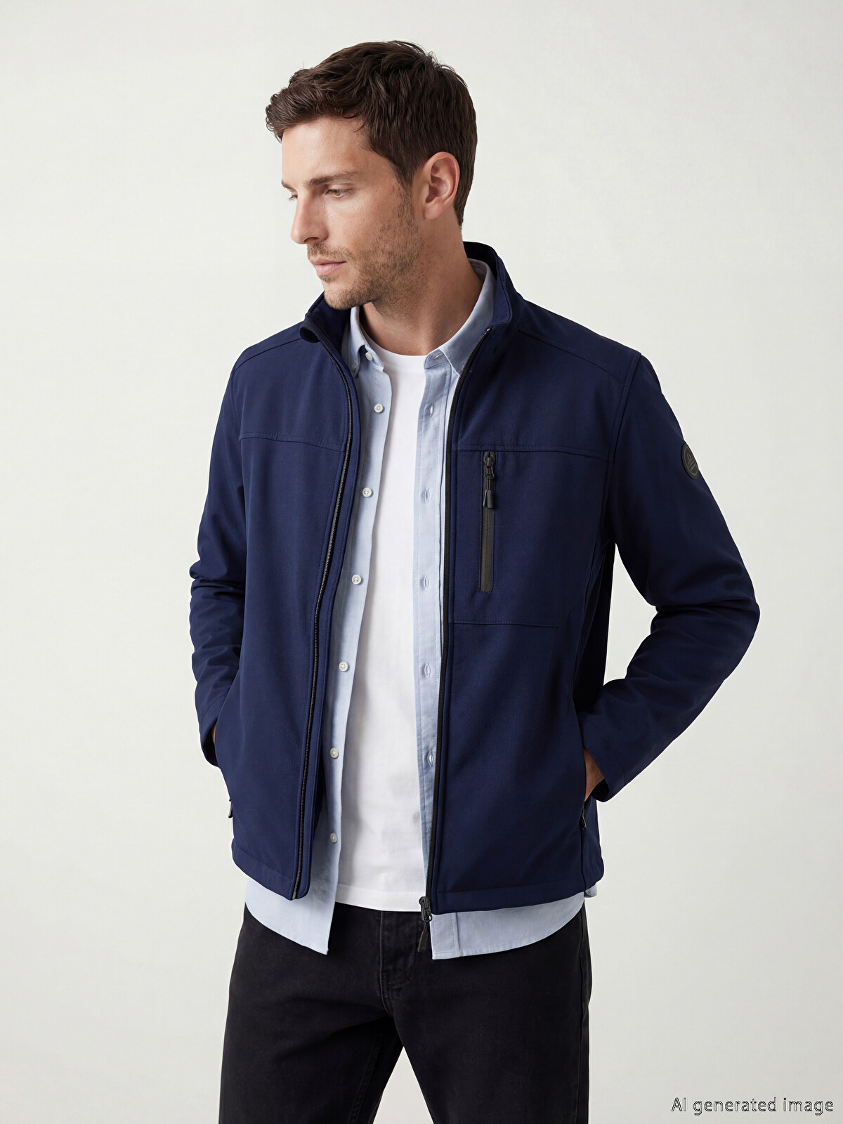 LCWAIKIKI Classic Mock Neck Men's Jacket - S60473Z8-ZR1 | LC Waikiki