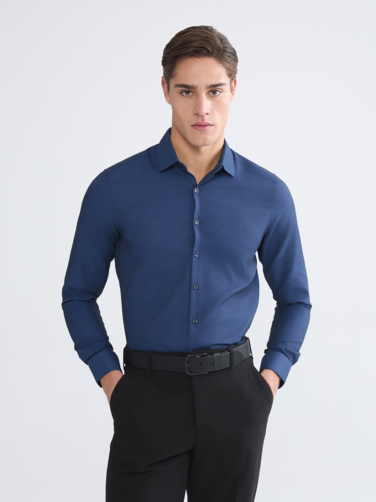 LCW BUSINESS Slim Fit Dobby Men's Shirt - S60910Z8-CRP | LC Waikiki