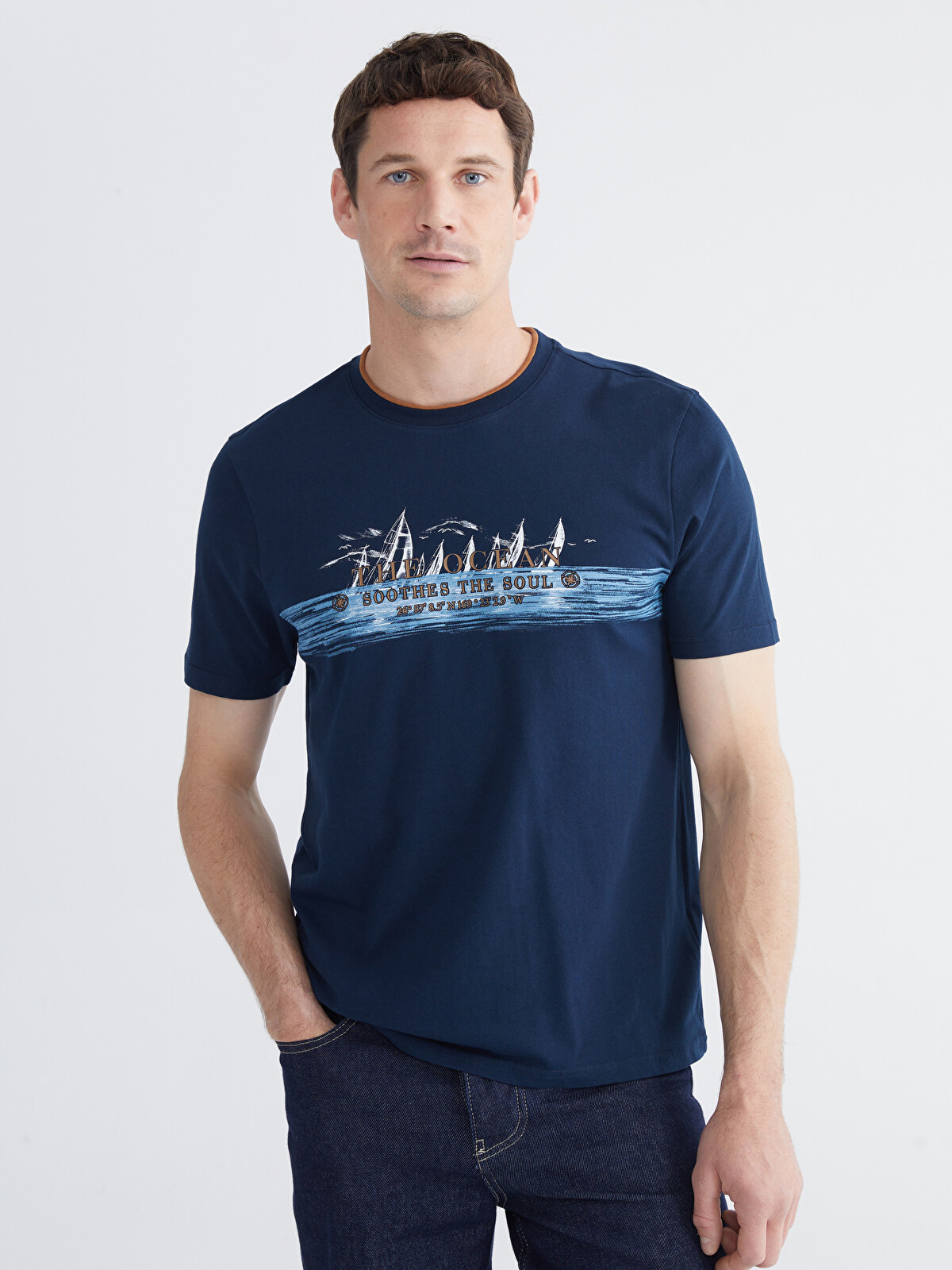 LCWAIKIKI Classic Crew Neck Printed Jersey Men's T-Shirt