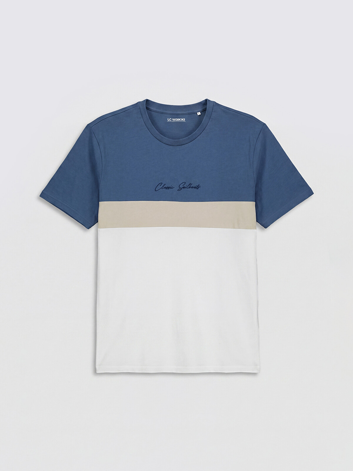 LCWAIKIKI Classic Men's Color Block Jersey T-shirt With Crew Neck