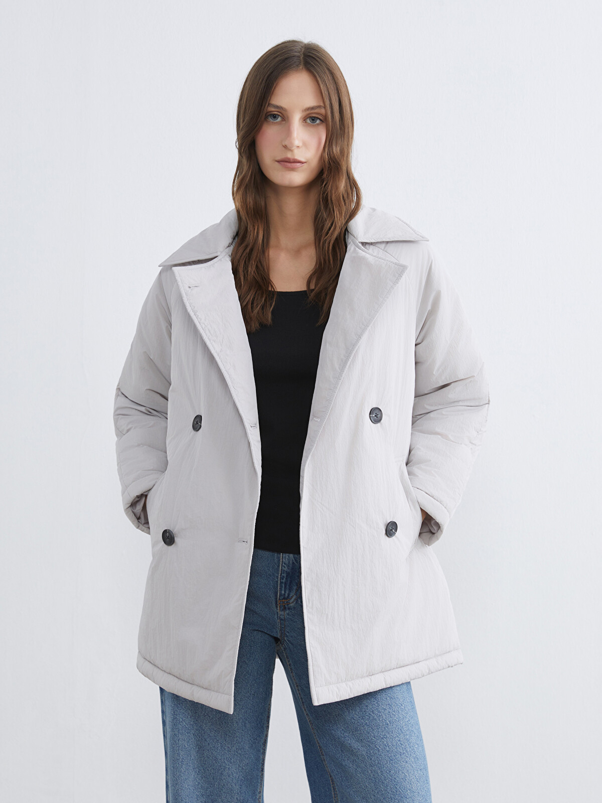 LCW EVERYDAY Women's Padded Jacket with Shirt Collar - S61808Z8