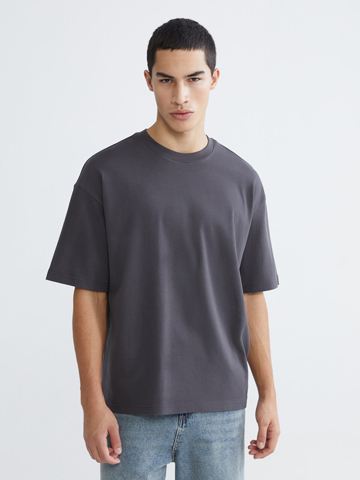 XSIDE 100% Cotton Boxy Fit Basic Thick T-Shirt - S61815Z8-EXQ | LC