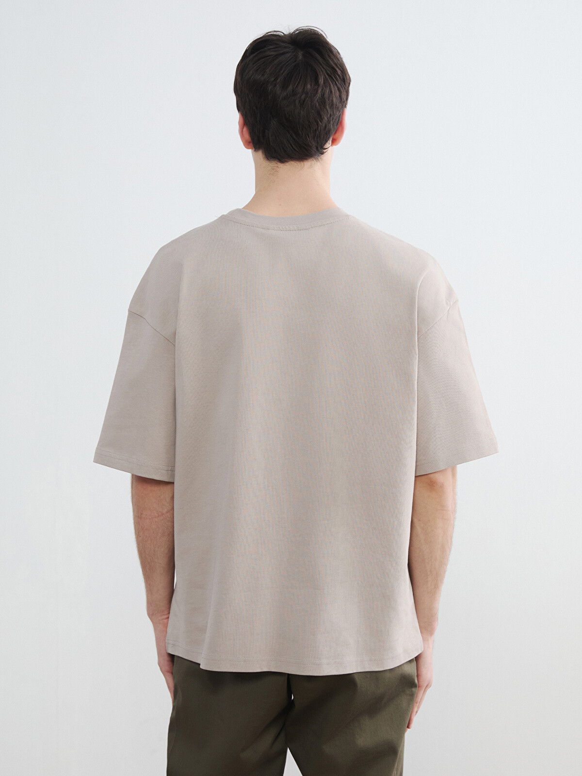 XSIDE 100% Cotton Boxy Fit Basic Thick T-Shirt - S61815Z8-GEY | LC