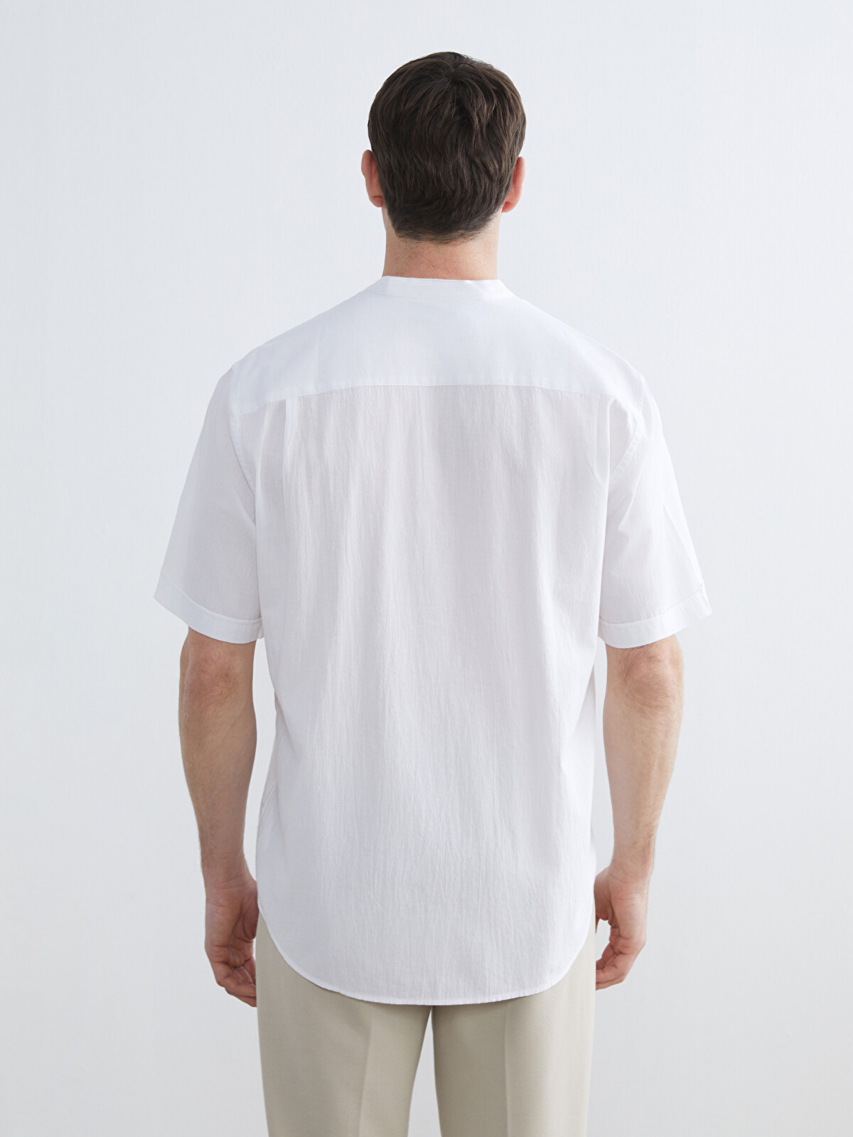 LCWAIKIKI Classic Regular Fit Linen-look Men's Basic Shirt