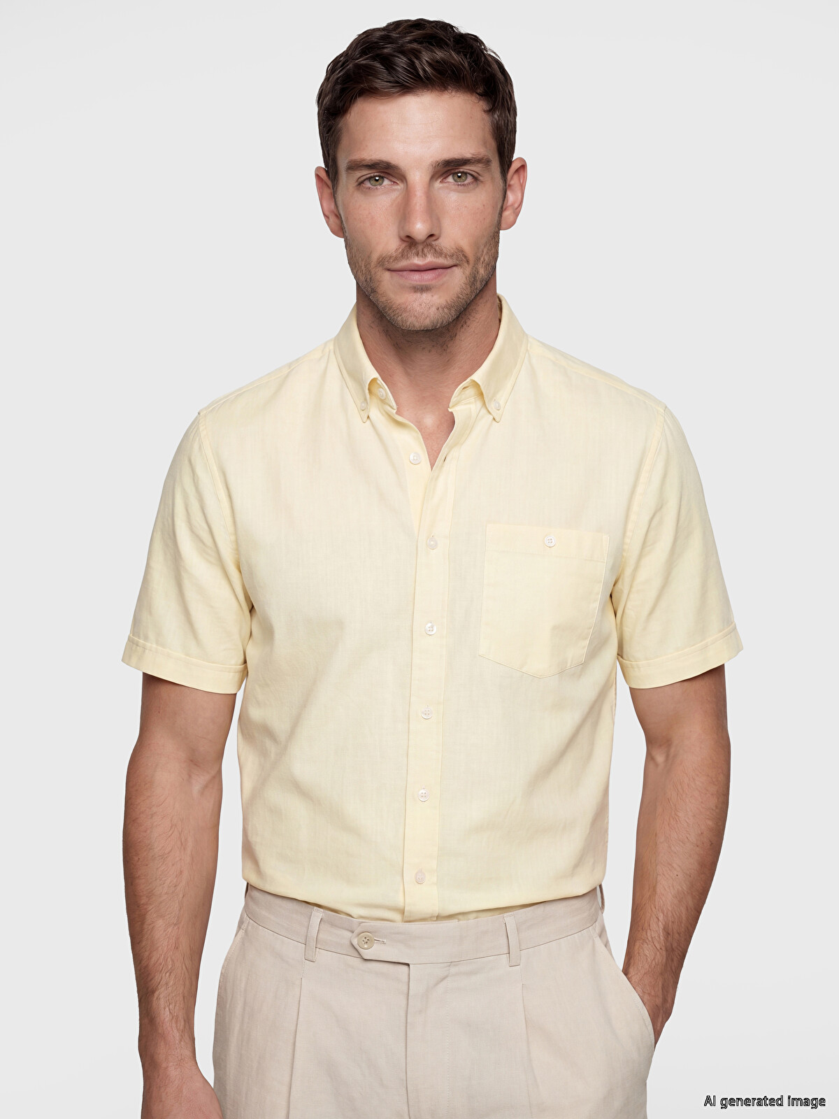 LCWAIKIKI Classic Regular Fit Linen Blend Men's Shirt