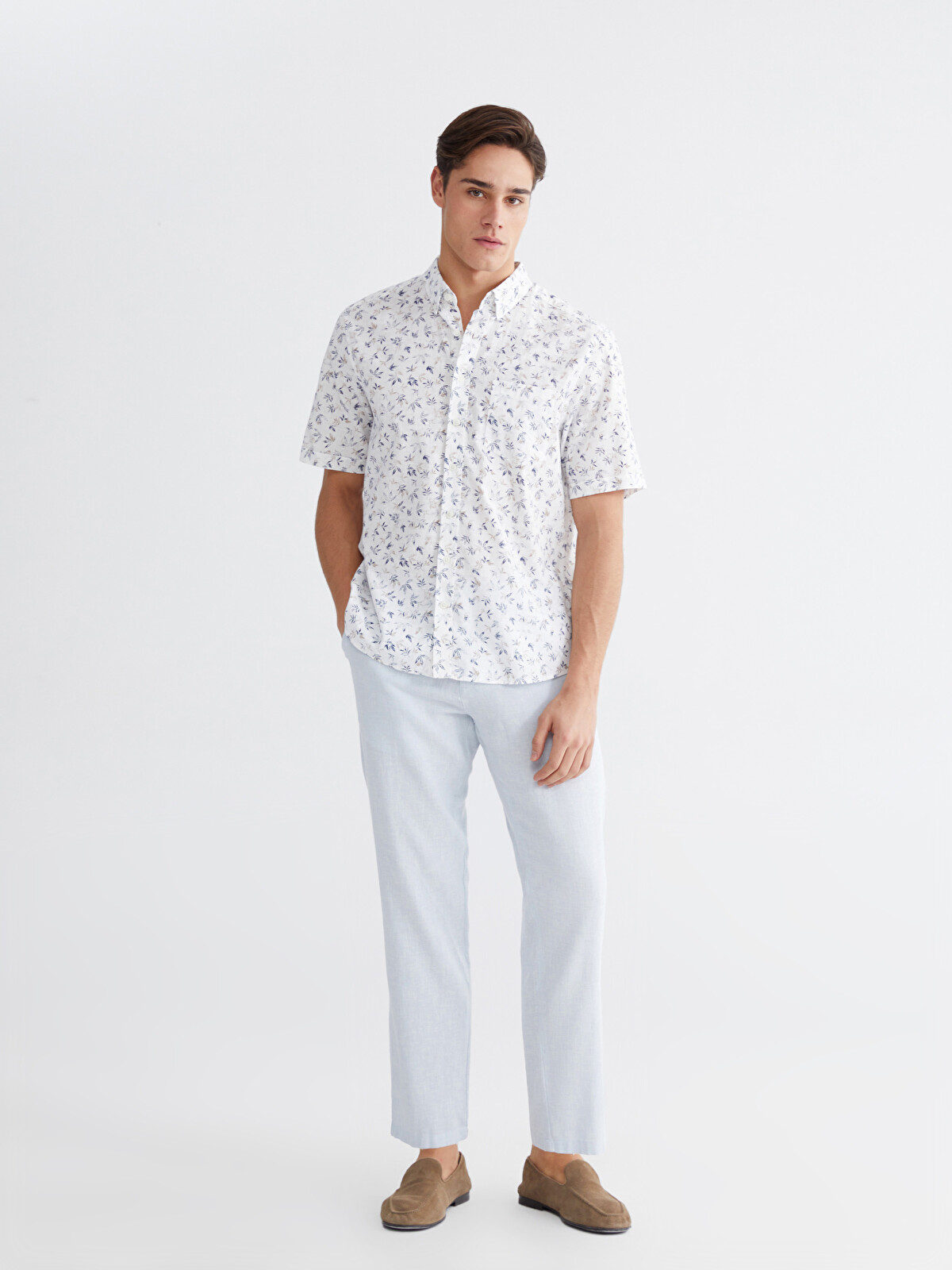 LCWAIKIKI Classic Regular Fit Linen Blend Men's Chino Trousers