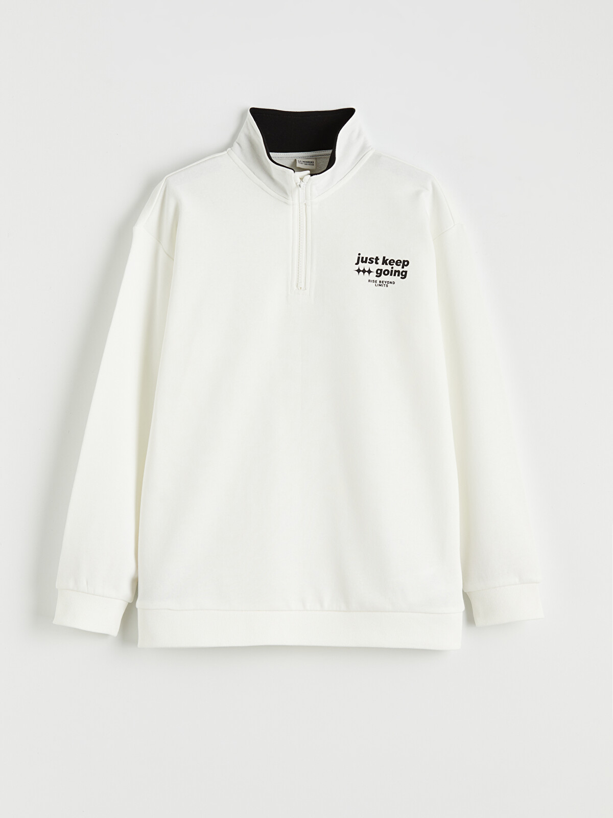 LCW Kids Boys' High Neck Half-Zip Sweatshirt - S62147Z4-R9J - LC