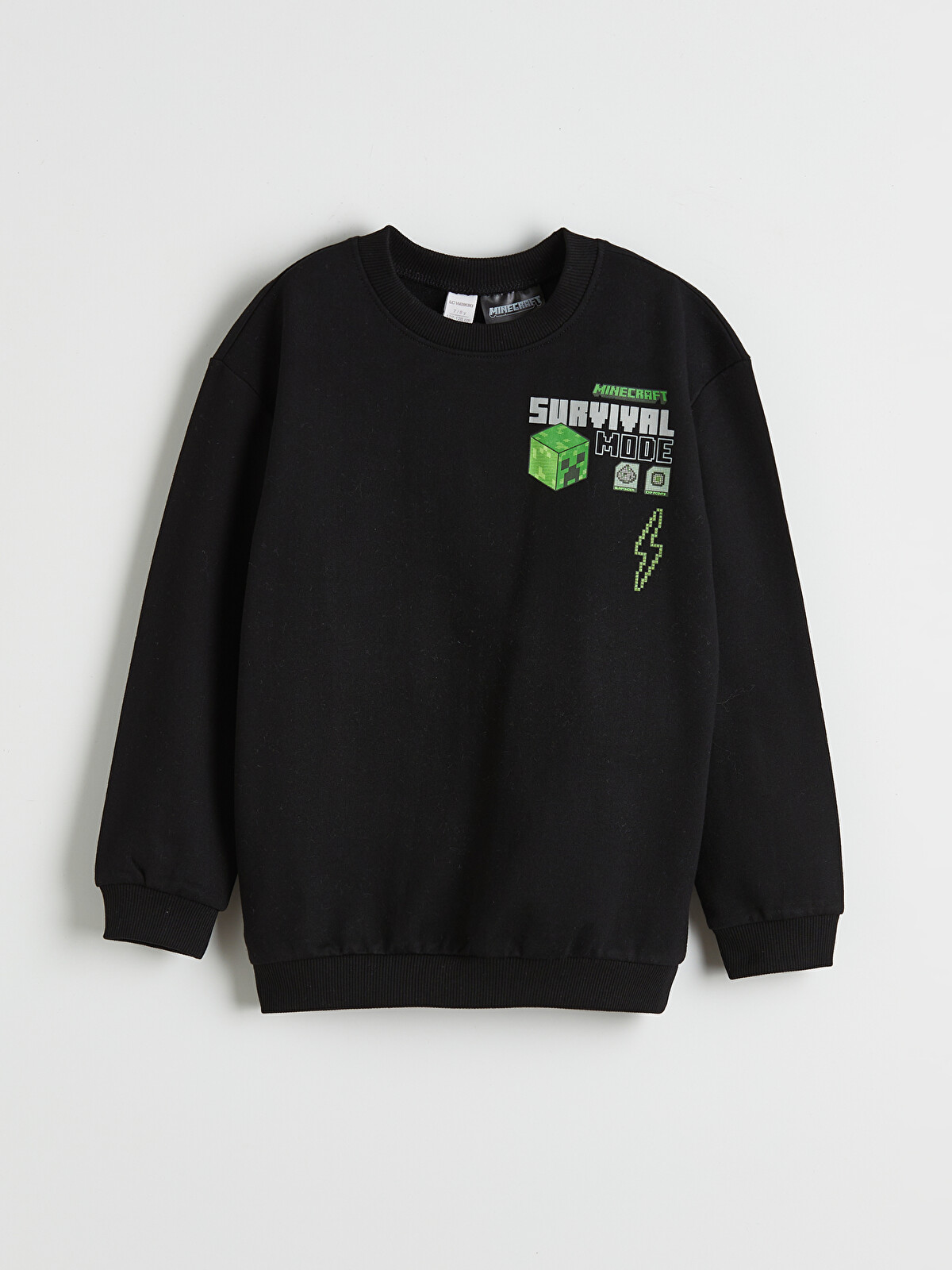 LCW Kids Siyah Minecraft Baskılı Erkek Çocuk Sweatshirt - S62164Z1