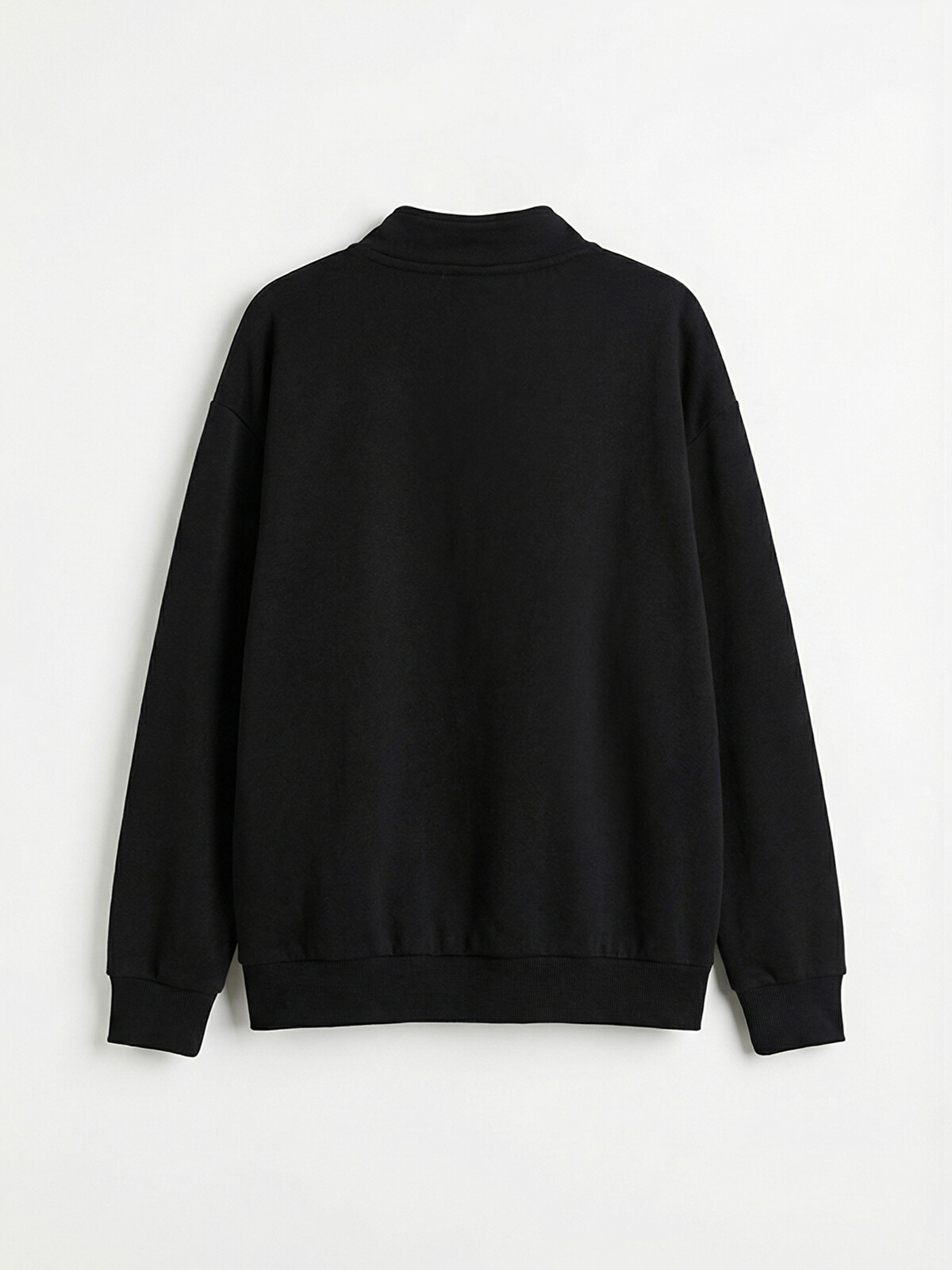 LCW Kids Siyah Yarım Fermuarlı Dik Yaka Erkek Çocuk Sweatshirt