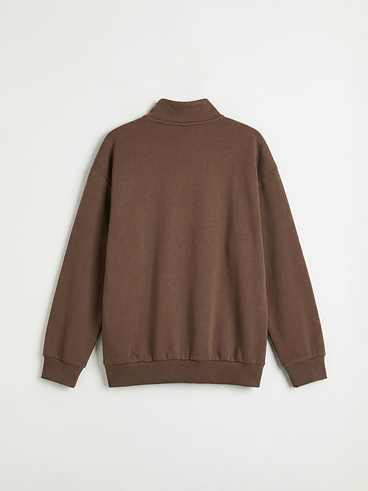 LCW Kids Kahverengi Dik Yaka Fermuarlı Erkek Çocuk Sweatshirt