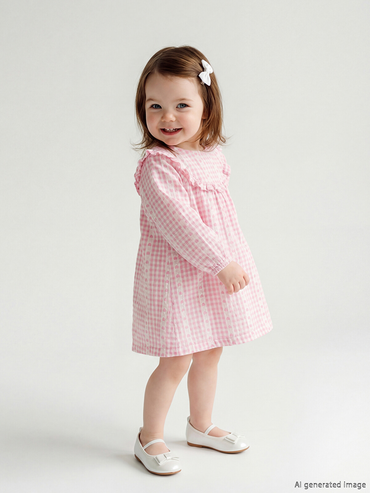 LCW baby Crew Neck Plaid Baby Girls' Dress - S62871Z1-LRA | LC Waikiki