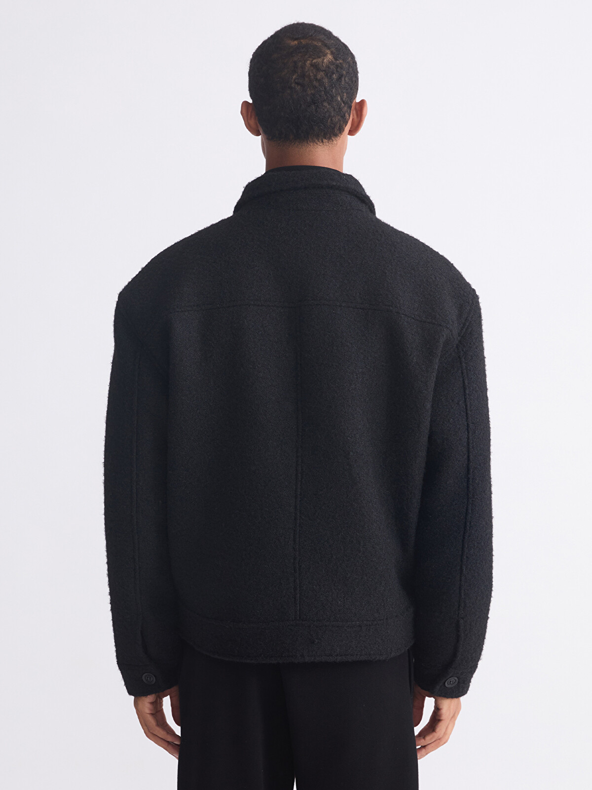 LCW Vision Loose Fit Jacket Collar Men's Wool Overcoat - S63172Z8