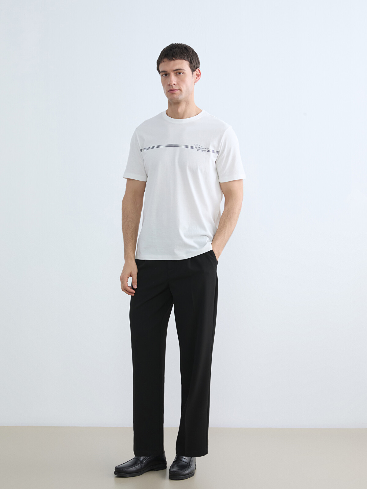 SOUTHBLUE Plus Size Crew Neck Printed Cotton Men's T-Shirt