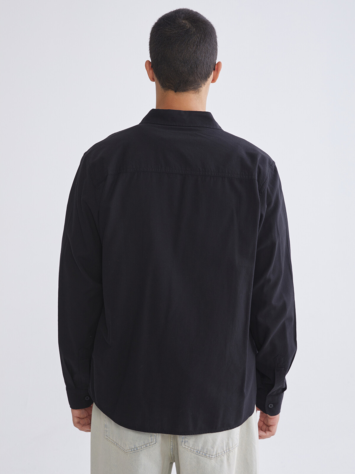 XSIDE Siyah Regular Fit Gabardin Erkek Gömlek - S63594Z8-RQL | LCW