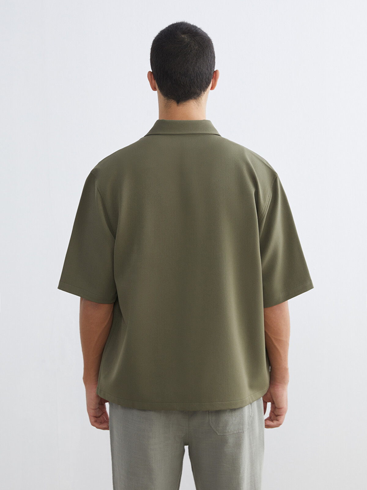 XSIDE Relaxed Fit Gabardine Men's Shirt - S63643Z8-JYN | LC Waikiki