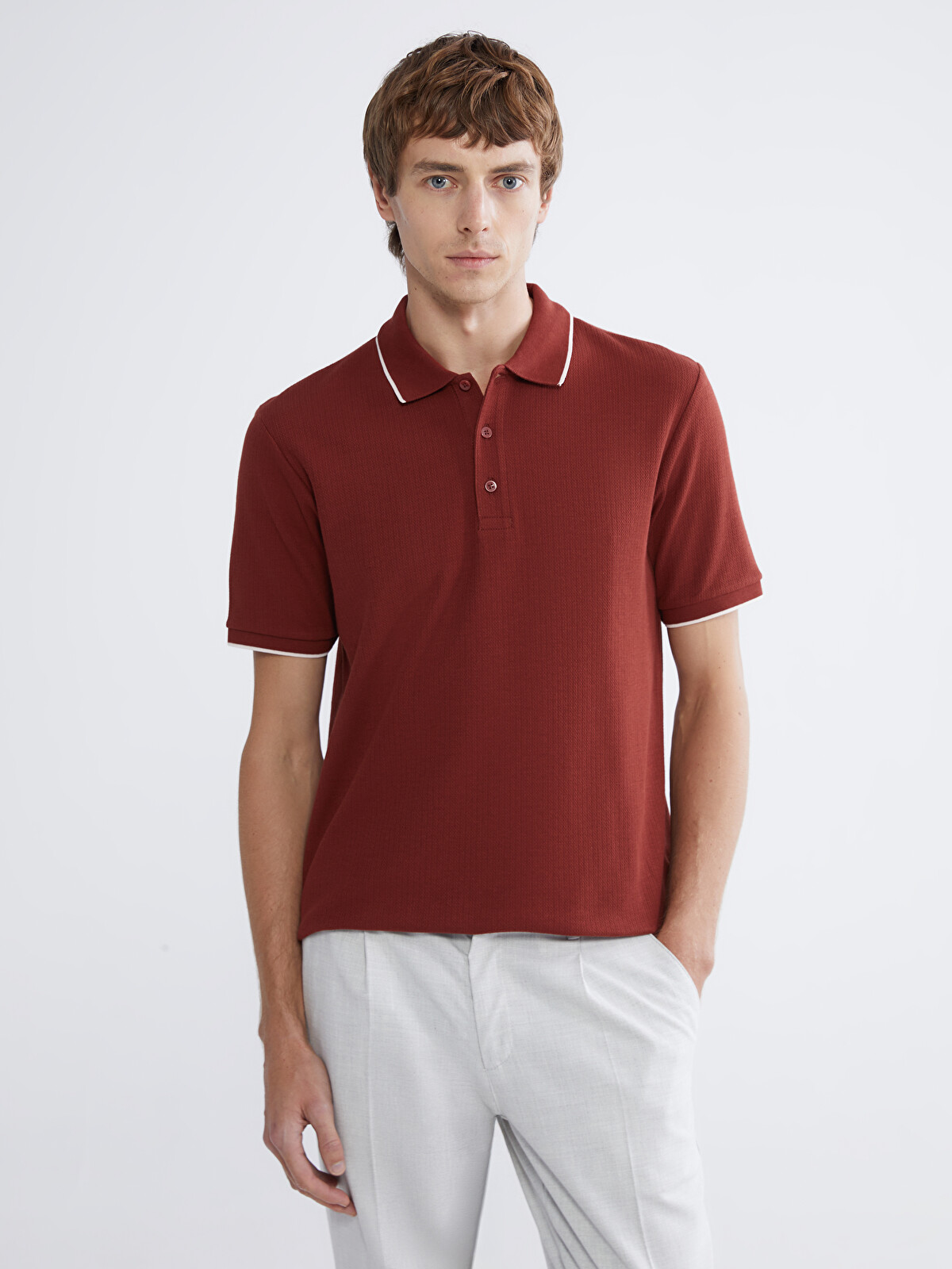 SOUTHBLUE Kahverengi Polo Yaka Erkek Tişört - S63809Z8-2BX | LCW