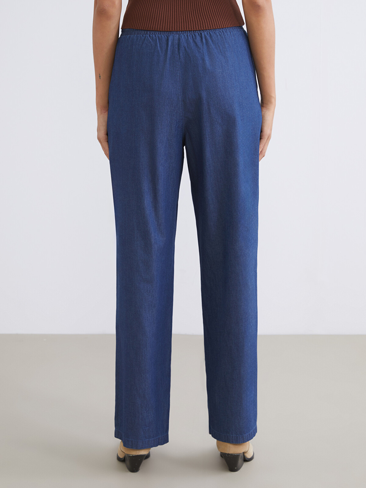 LCWAIKIKI Classic Elastic Waist Wide Leg Women's Jeans - S63841Z8
