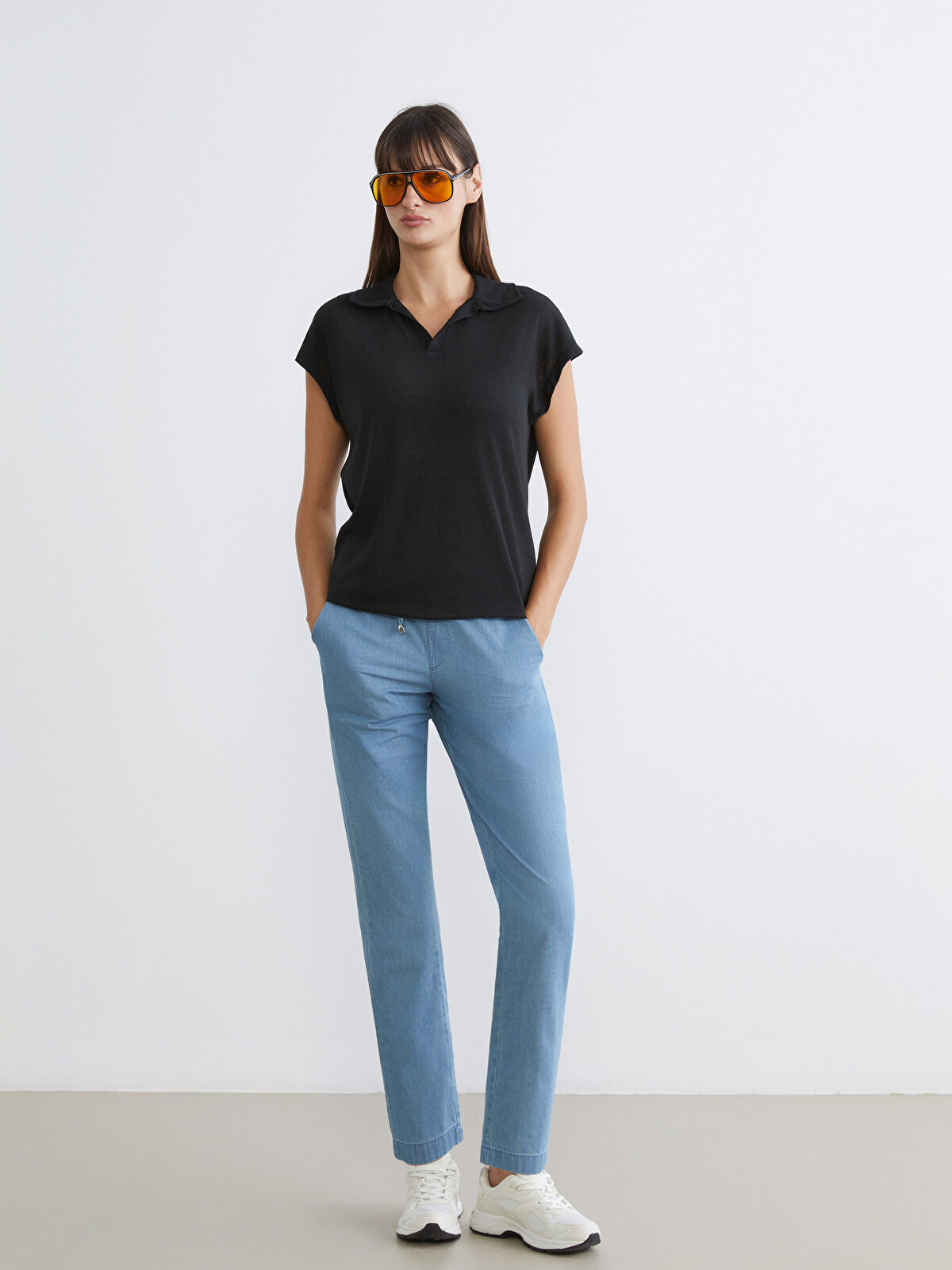 LCWAIKIKI Classic Beli Lastikli Carrot Fit Kadın Jean Pantolon