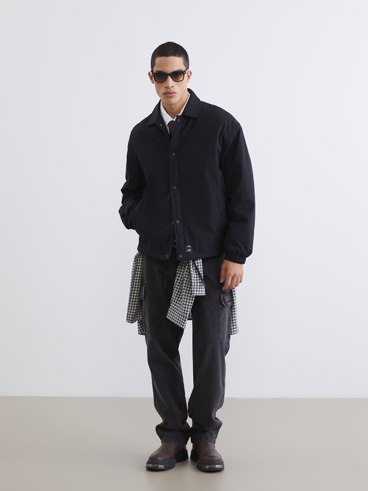 XSIDE Relaxed Fit Shirt Collar Men's Coat - S63938Z8-CVL | LC Waikiki