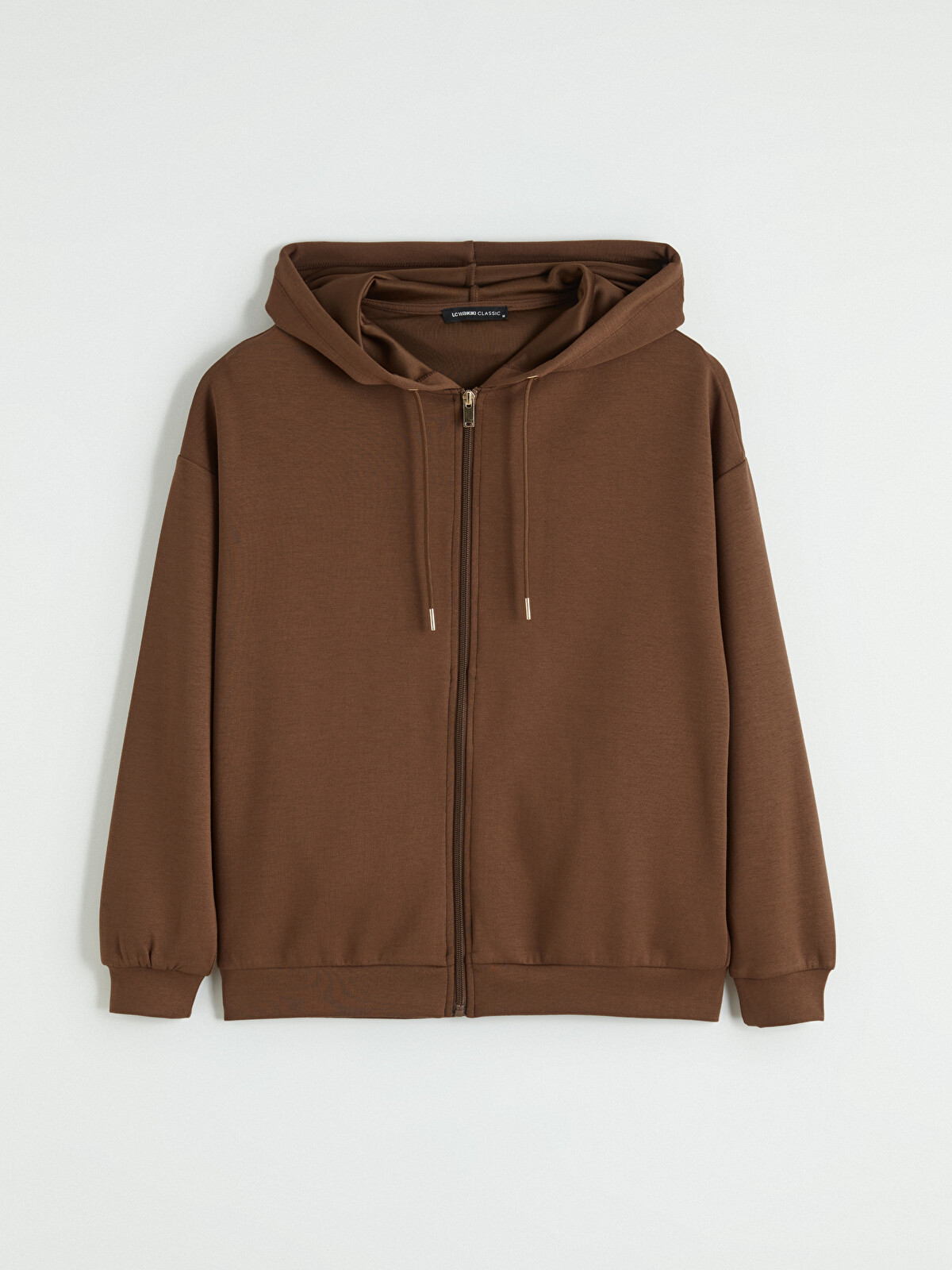  ブラウン ジャージ AU/NZ LCWAIKIKI Basic Soft Touch Women's Zip-up Hoodie - S64101Z8-HLT