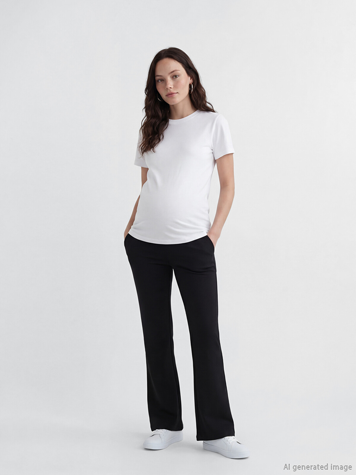 LCWAIKIKI Maternity Over Bump Paneled Flare Maternity Leggings