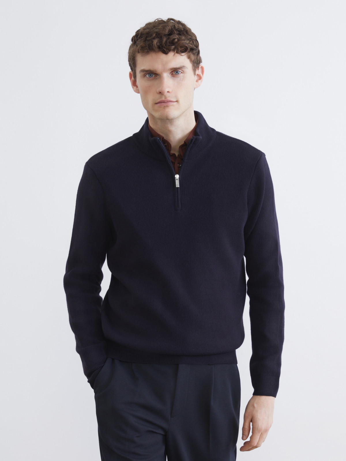 SOUTHBLUE Men's Half-zip High Neck Knit Sweater - S64766Z8-RFH
