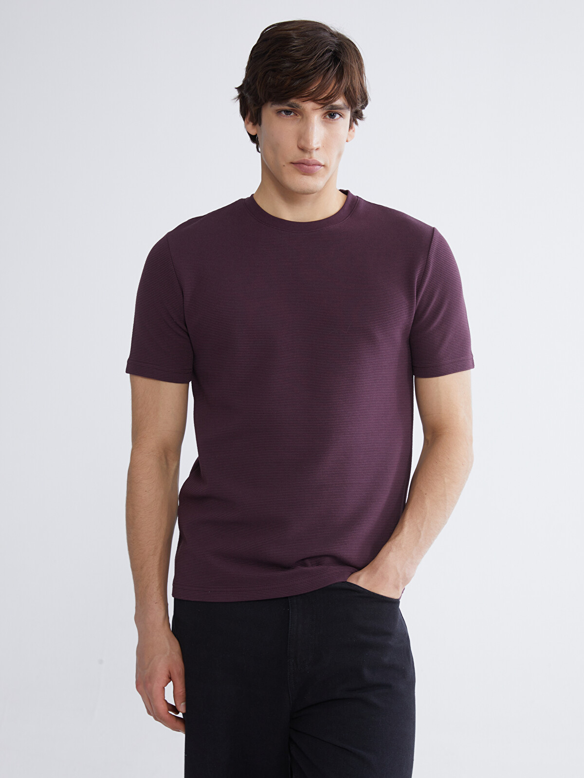 8YARDS Men’s ERITSUKI XSIDE Crew Neck Men's T-Shirt - S64888Z8-YHP - LC Waikiki