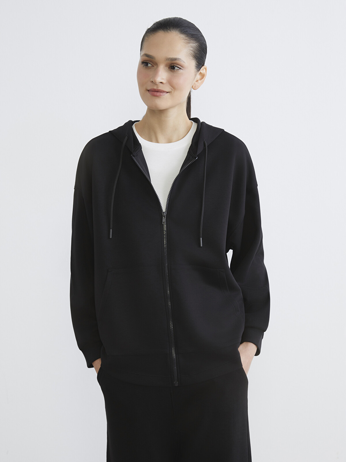 LCW Modest Oversized Women's Zip-Up Hoodie - S64925Z8-CVL - LC Waikiki