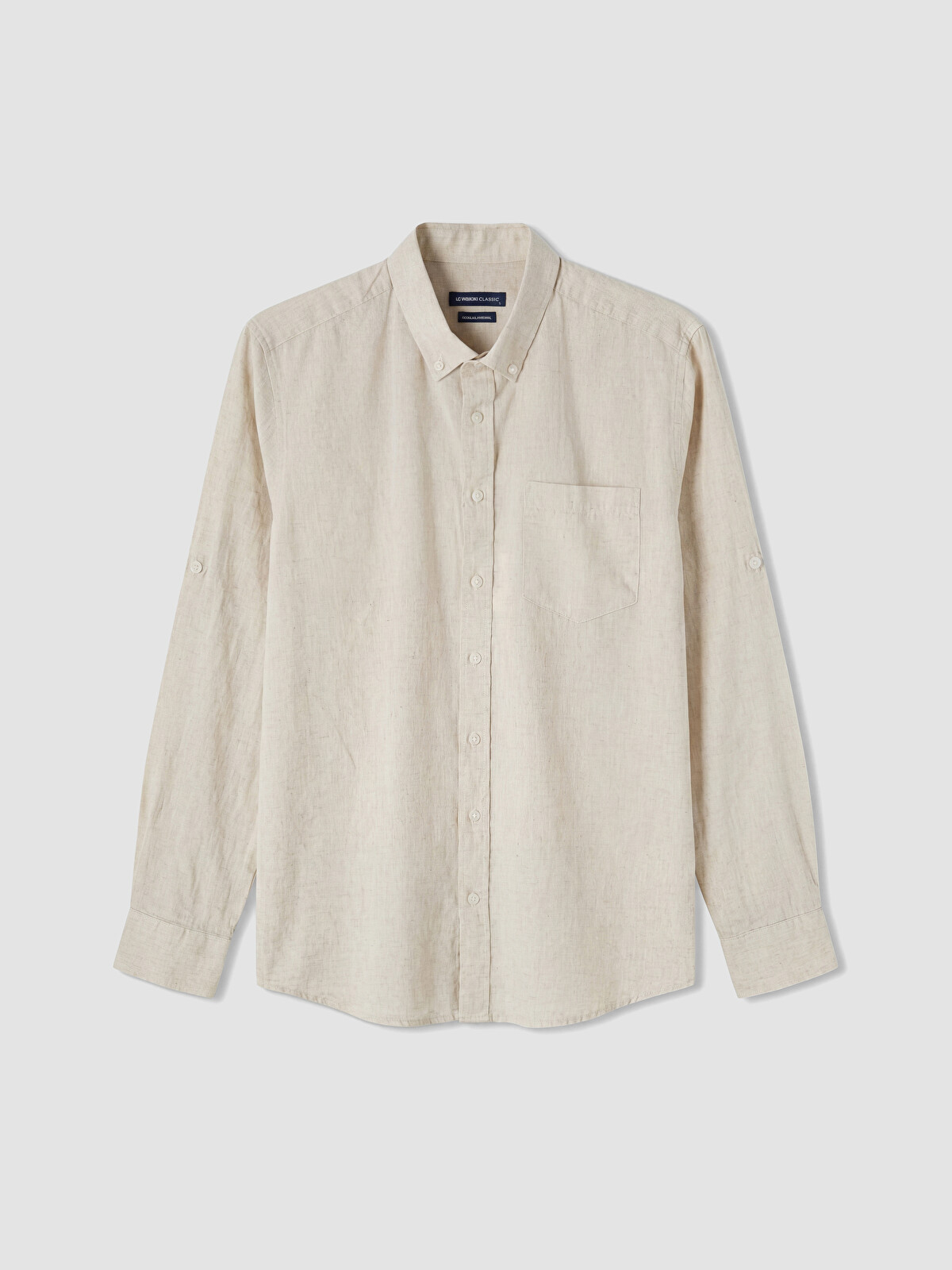 LCWAIKIKI Classic Regular Fit Keten Karışımlı Erkek Gömlek