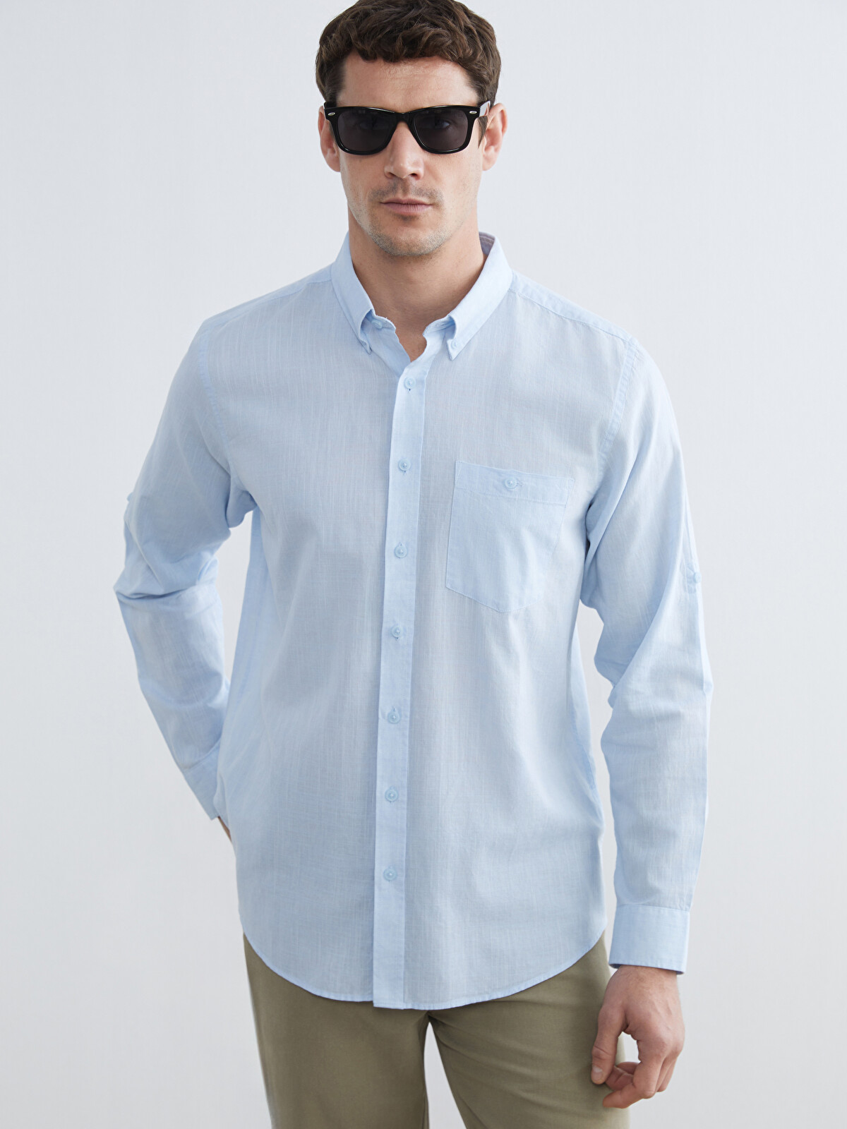 LCWAIKIKI Classic Regular Fit Linen Blend Men's Shirt