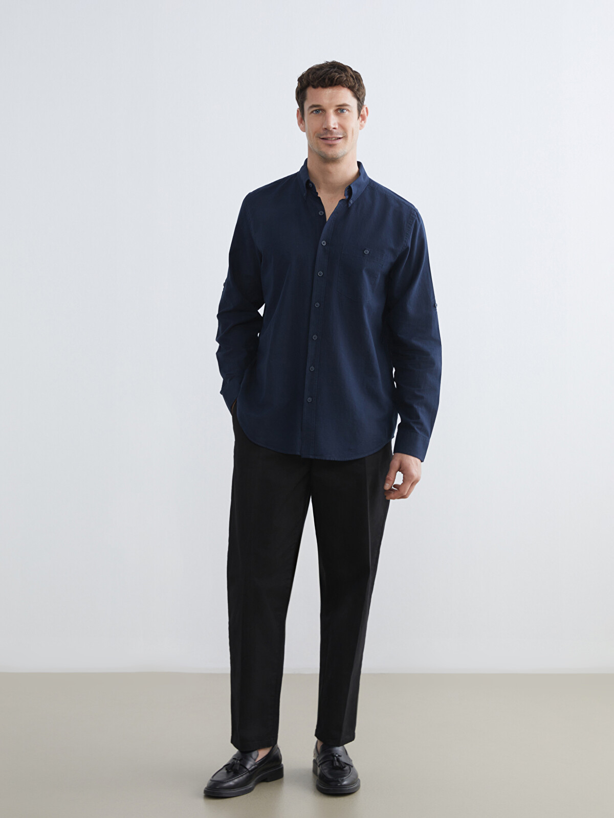LCWAIKIKI Classic Regular Fit Linen Blend Men's Shirt