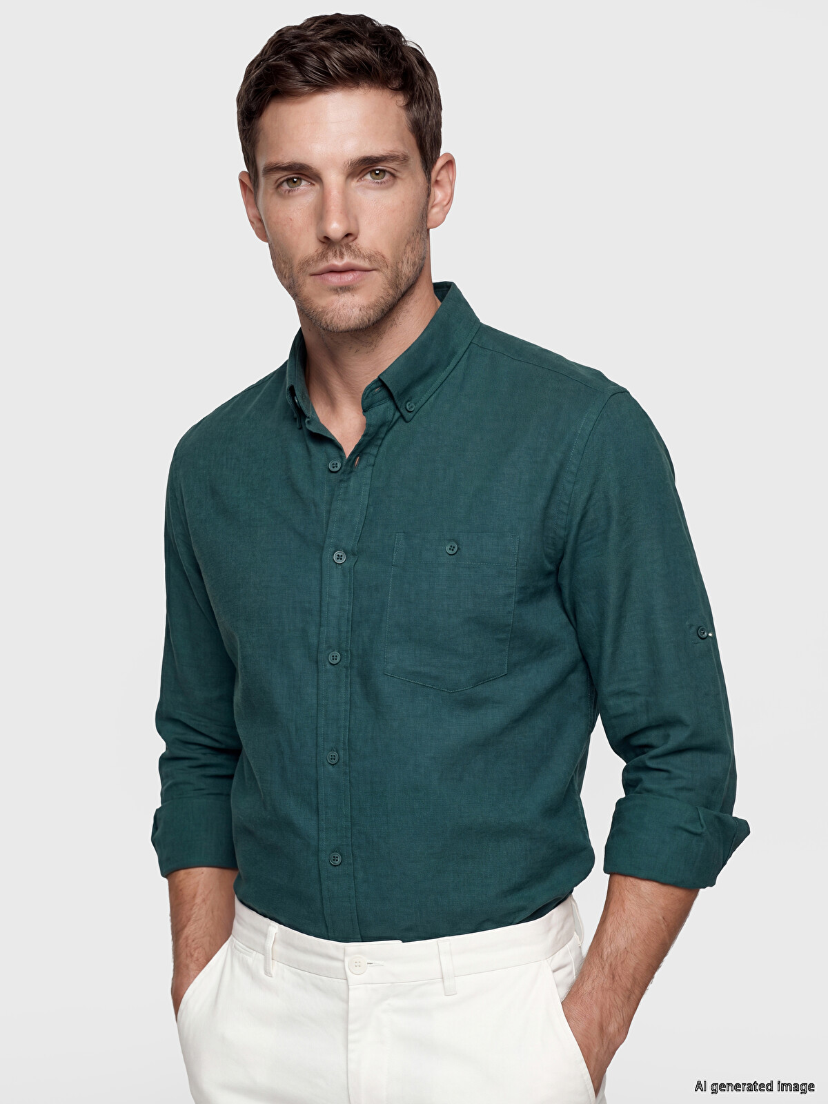 LCWAIKIKI Classic Regular Fit Linen Blend Men's Shirt