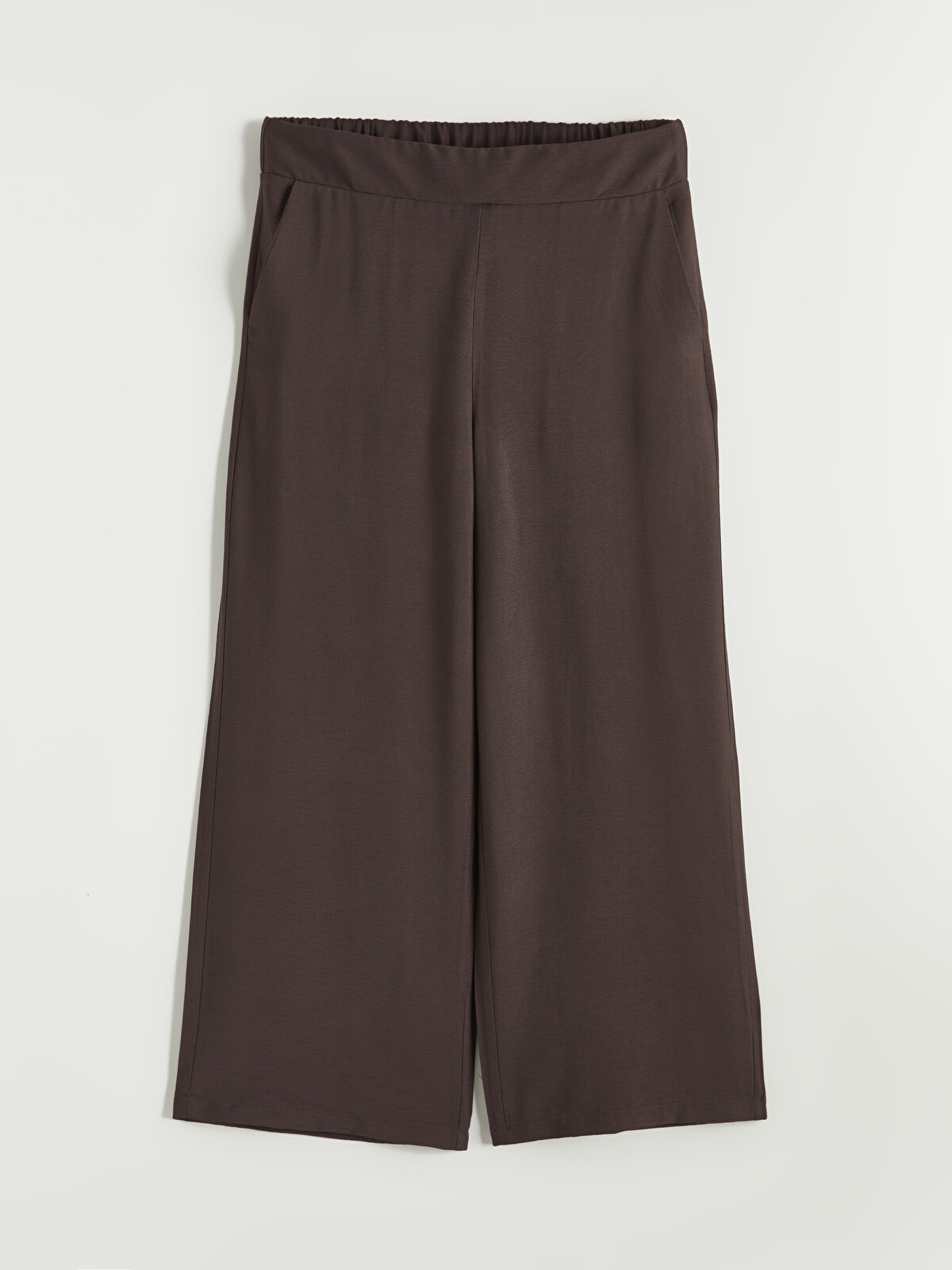 LCW Modest Elastic Waist Wide Leg Women's Trousers - S65048Z8-ZTU