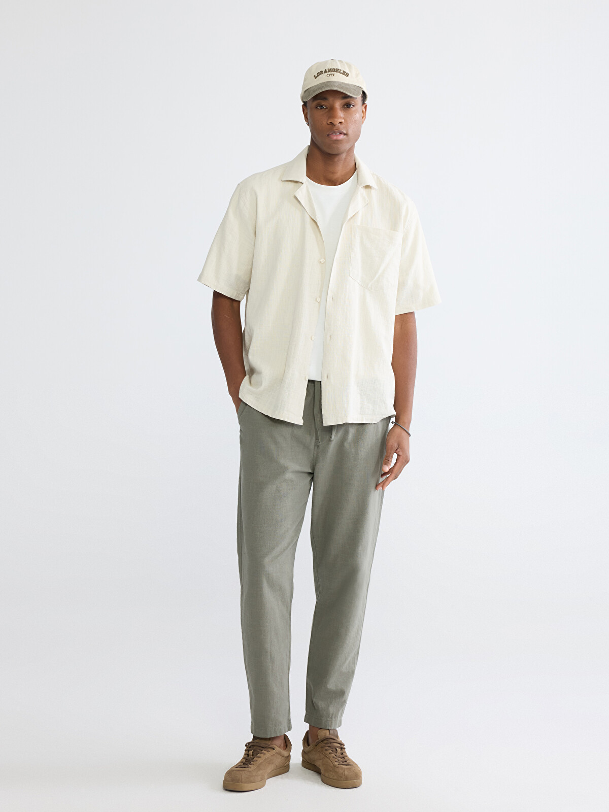 XSIDE Relaxed Fit Linen-Look Men's Trousers - S65398Z8-YAG | LC