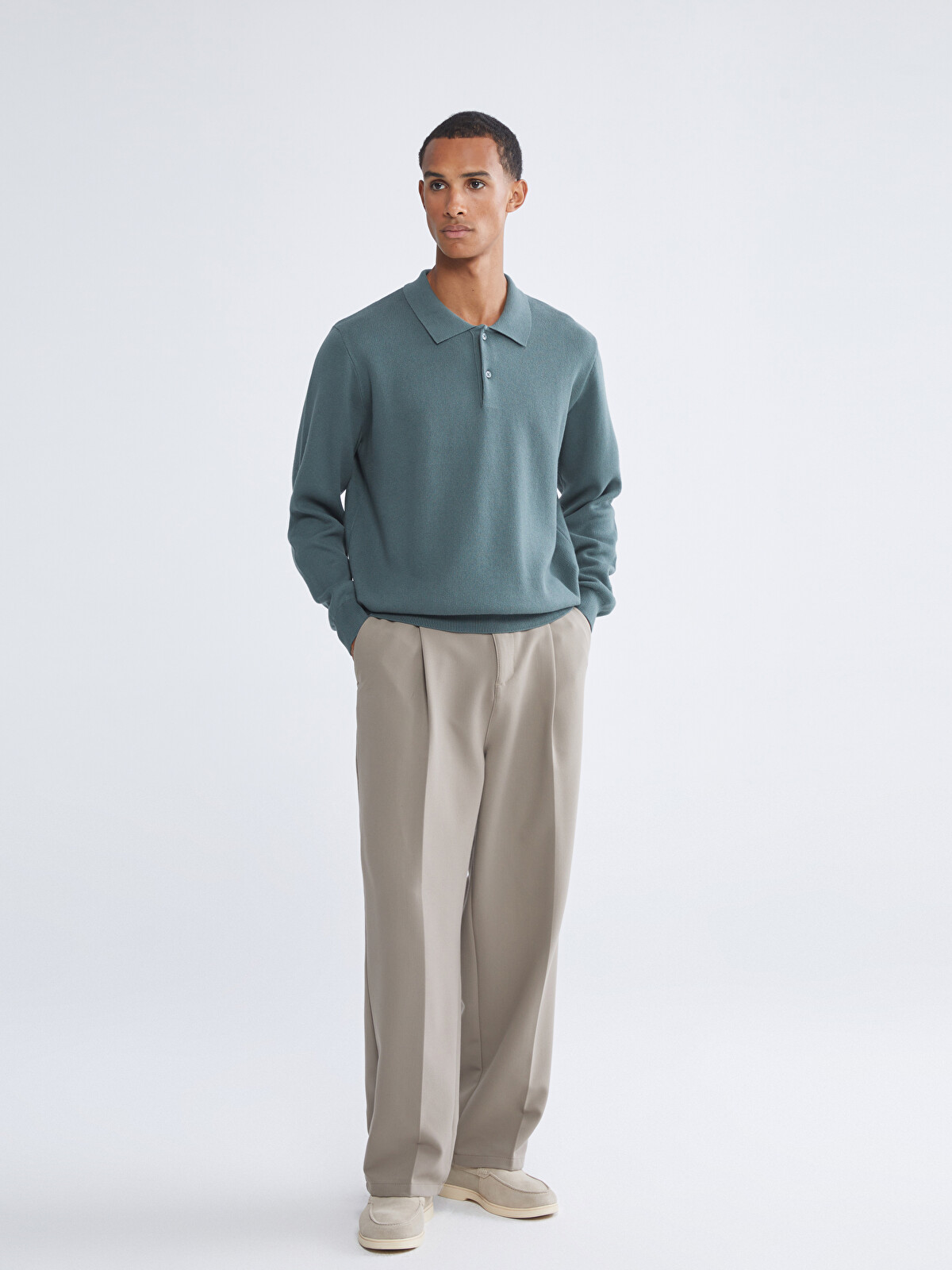LCW Vision Men's Polo Neck Knit Sweater - S65435Z8-10Z | LC Waikiki