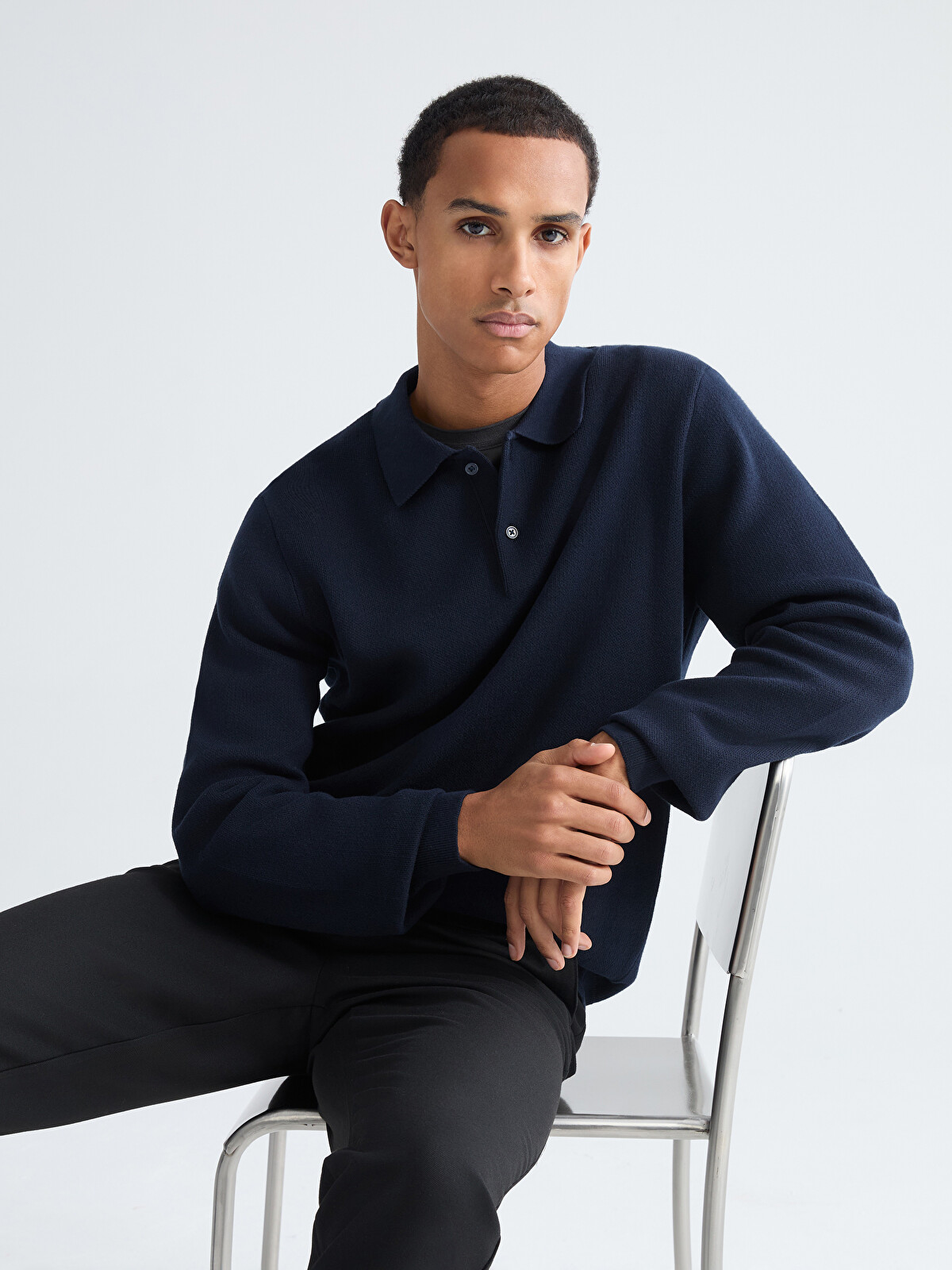 LCW Vision Men's Polo Neck Knit Sweater - S65435Z8-RFH | LC Waikiki