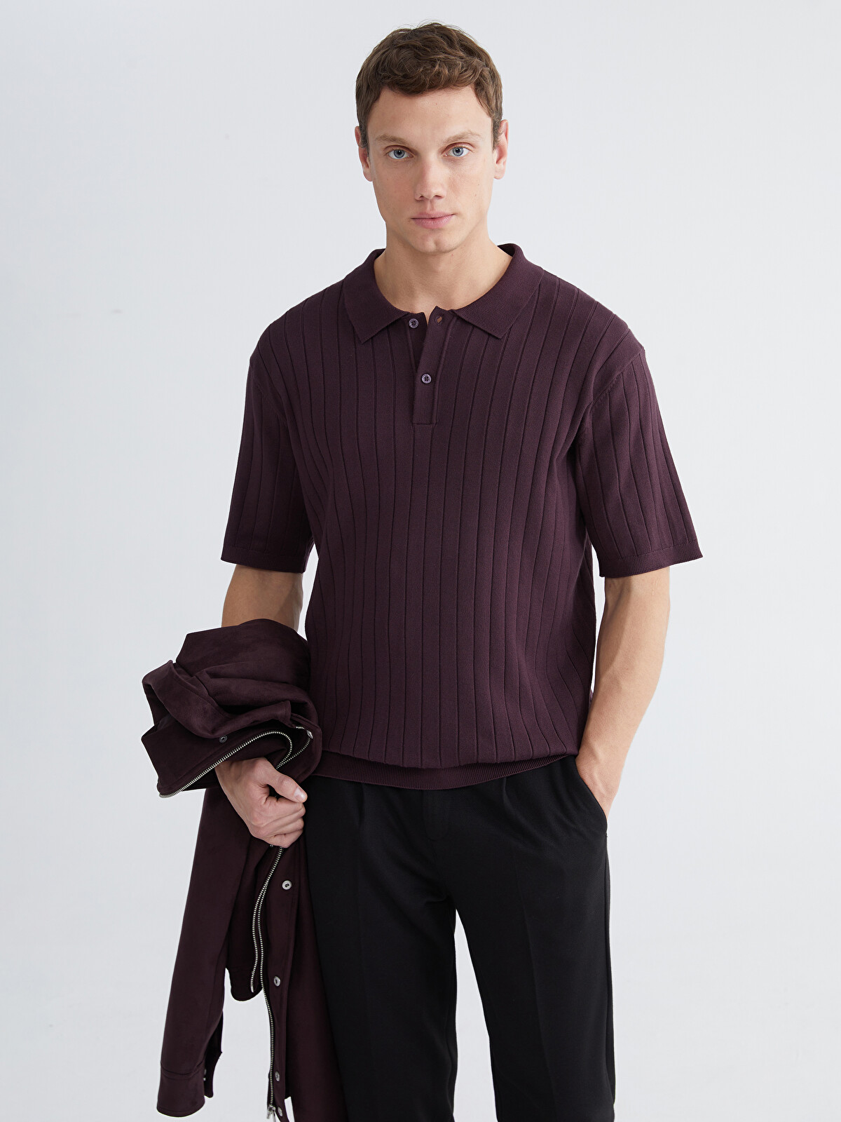 LCW Vision Men's Polo Collar Knitted T-Shirt - S65439Z8-ZL4 | LC