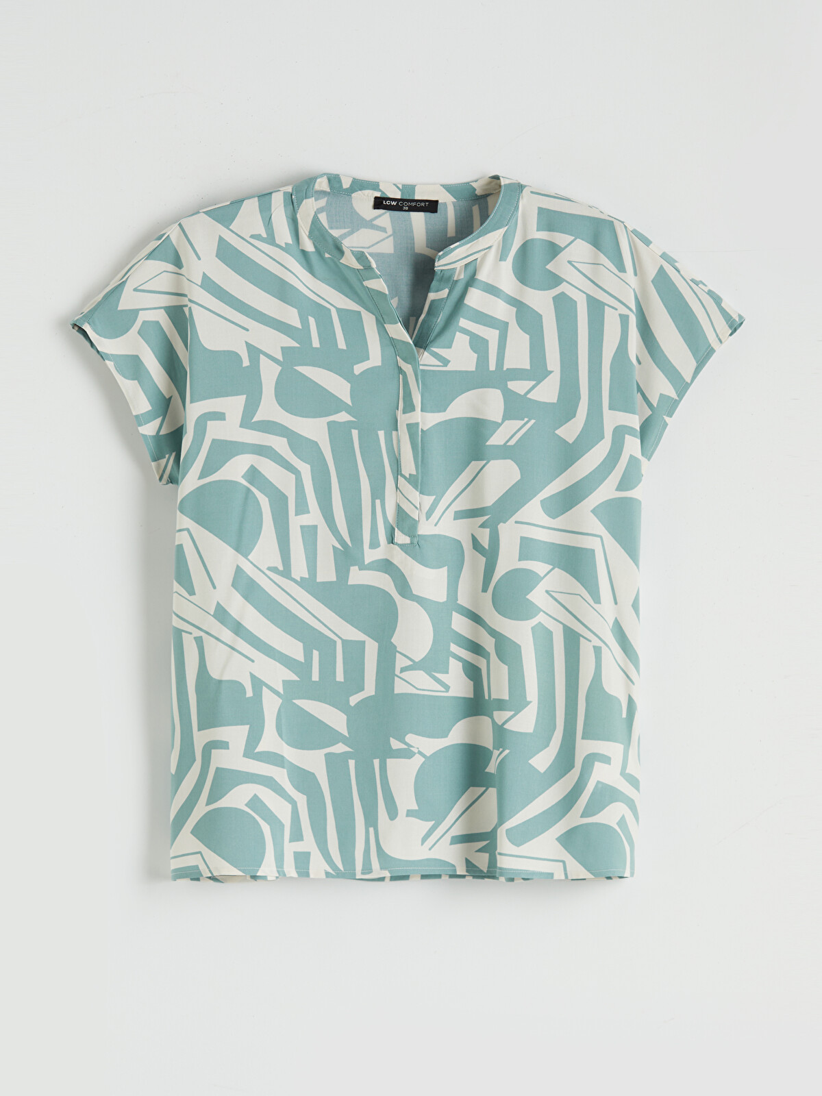 LCW Comfort Notch Neck Patterned Blouse - S65463Z8-LRR | LC Waikiki