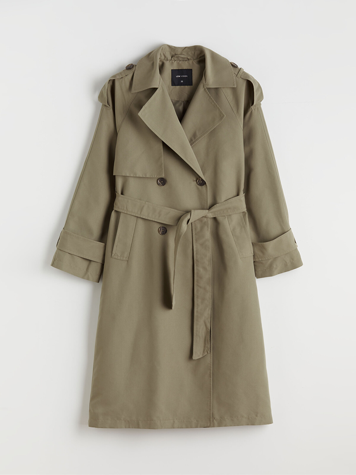 LCW Vision Double-Breasted Trench Coat - S66011Z8-D2V - LC Waikiki