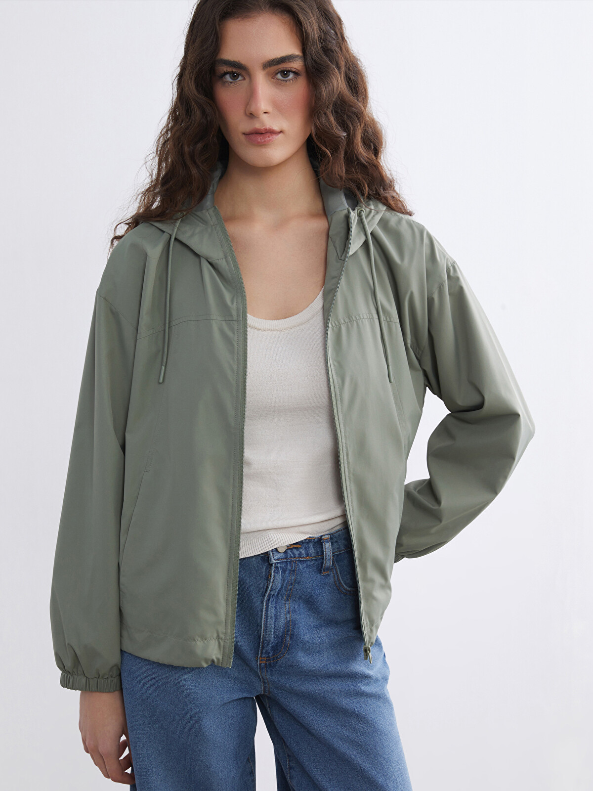 LCW Vision Kapüşonlu Oversize Kadın Yağmurluk - S66084Z8-J6Q | LCW