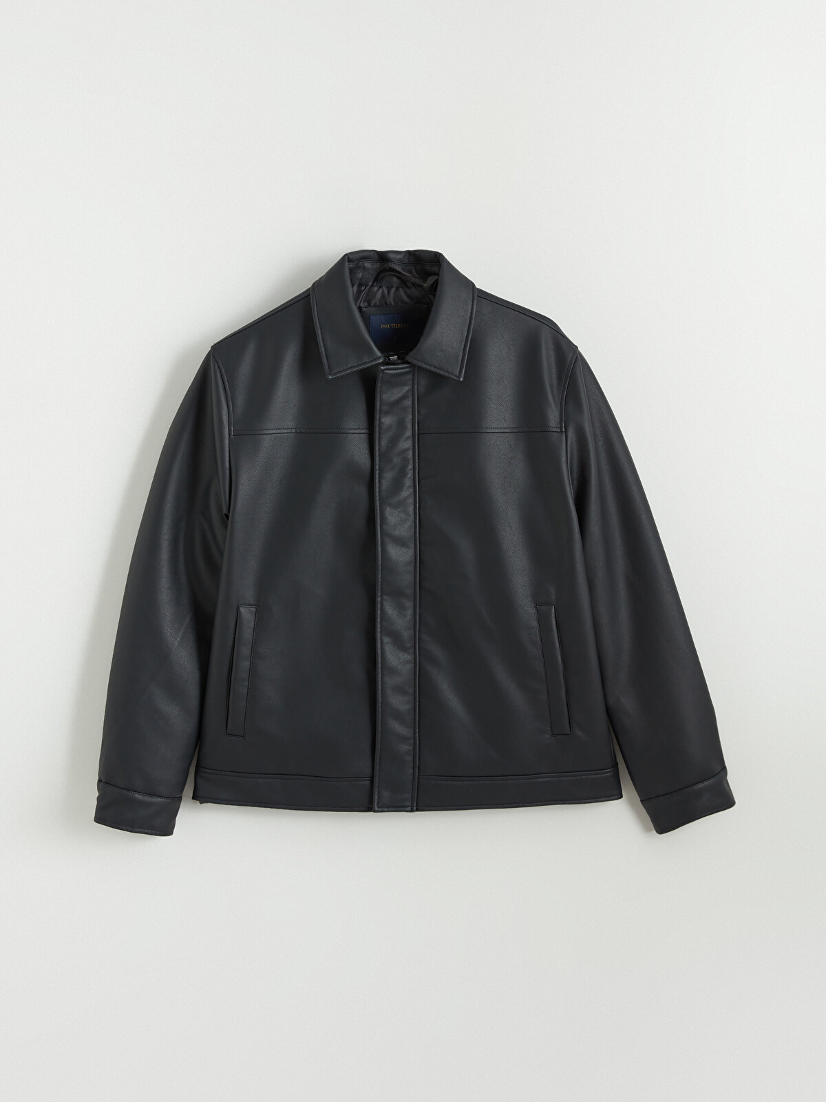 SOUTHBLUE Men's Leather Look Jacket - S66161Z8-CVL | LC Waikiki